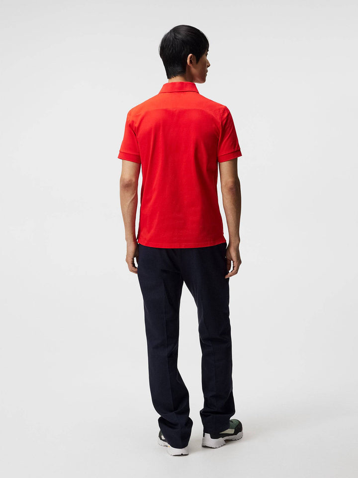 J.Lindeberg Mens Troy Polo Shirt - FIERY RED