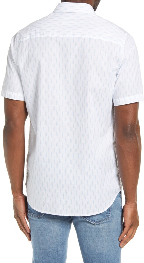 TRAVIS MATHEW 'NOSE DIVE' COTTON SHORT SLEEVE BUTTON SHIRT - WHITE