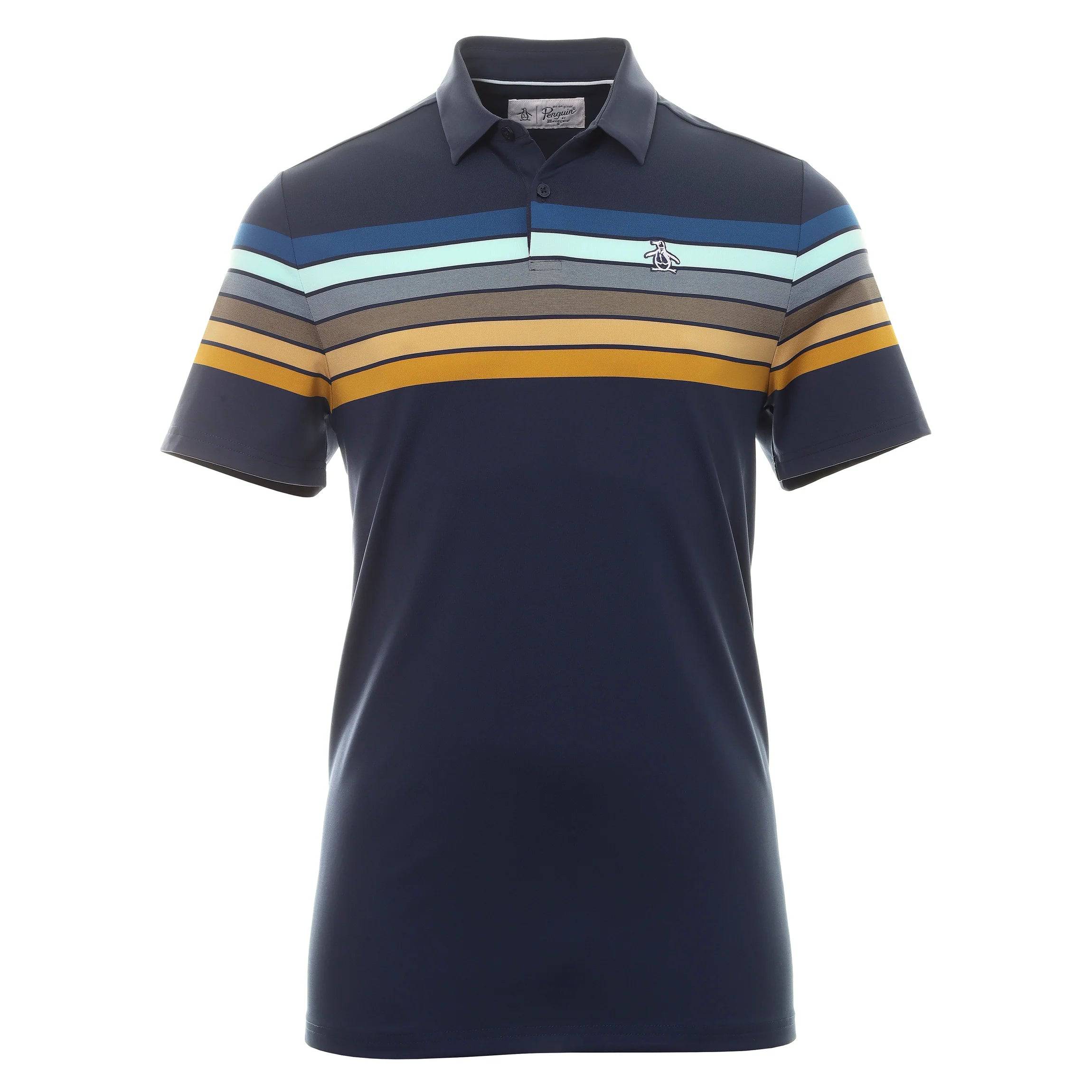 Original Penguin Mens Engineered 70s Stripe Golf Shirt Polo 