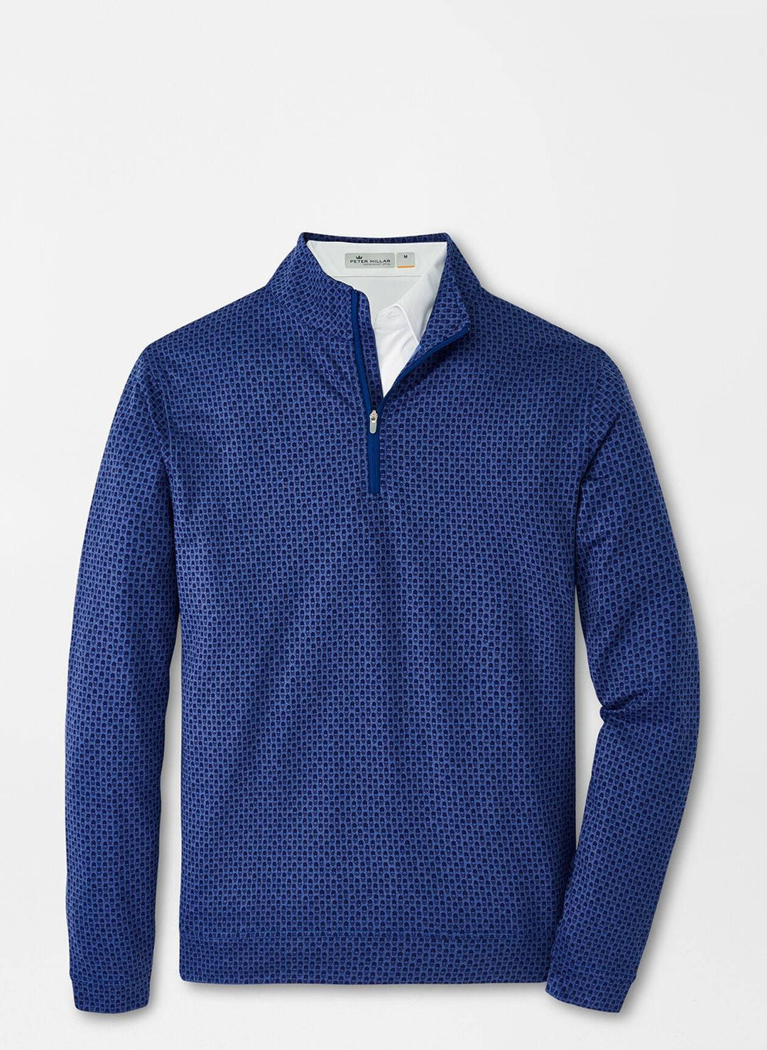 Peter Millar Mens Perth Piña Skullada Performance Quarter Zip - SPORT NAVY