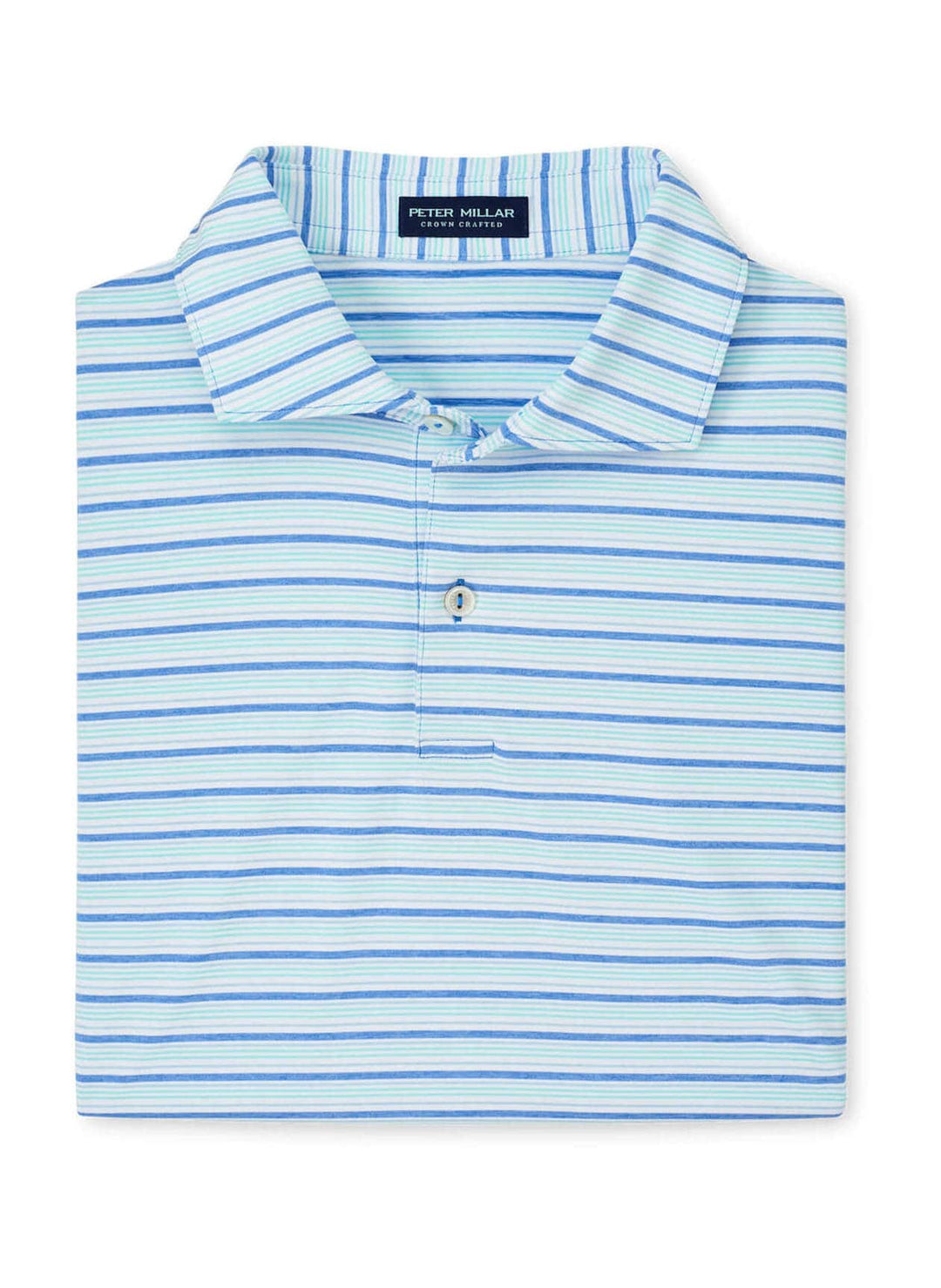 Peter Millar Mens Checkmate Performance Jersey Polo - MARINA BLUE