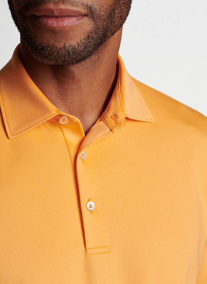 Peter Millar Mens Classic FitSolid Performance Jersey Polo - GOLDEN RAYS