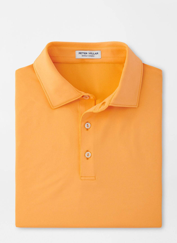 Peter Millar Mens Classic FitSolid Performance Jersey Polo - GOLDEN RAYS