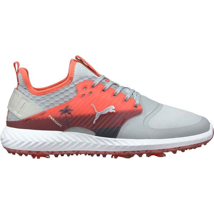 Puma Men's TOUR LTD EDITION- IGINITE PWRAdapt Caged PALMS TOUR Golf Shoes - HIGH RISE / GEORGIA PEACH / ZINFANDEL