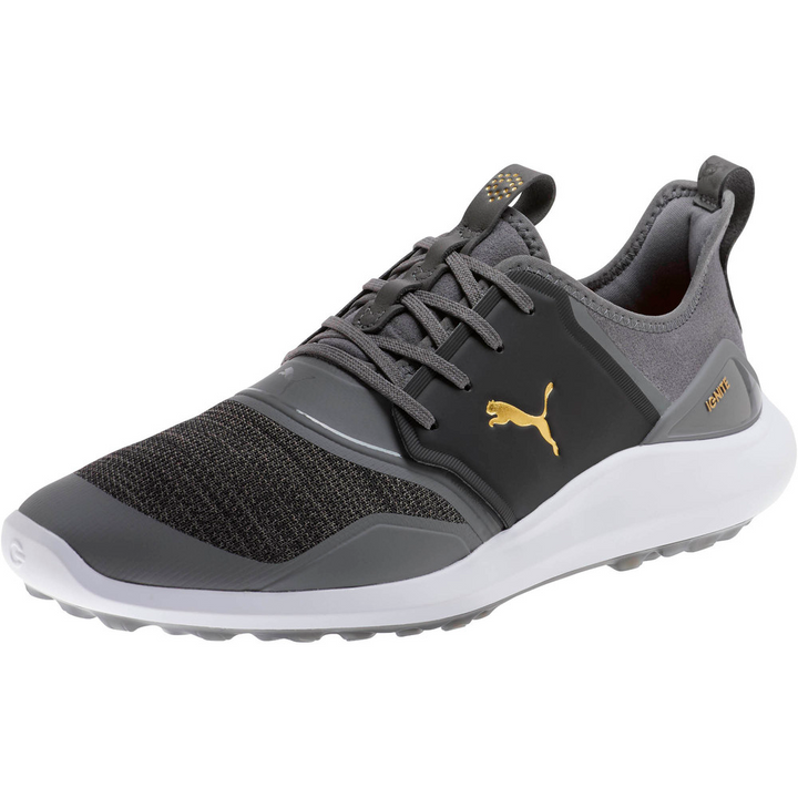 Puma Men's Ignite NXT Team Gold Lace Golf Shoes - Quiet Shade/Team Gold/Black