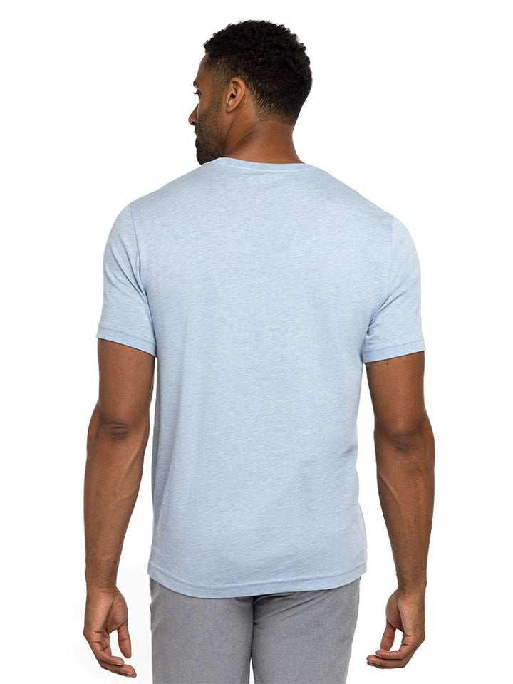 TRAVIS MATHEW MENS CADDY DAY T-SHIRT - HEATHER BEL AIR BLUE