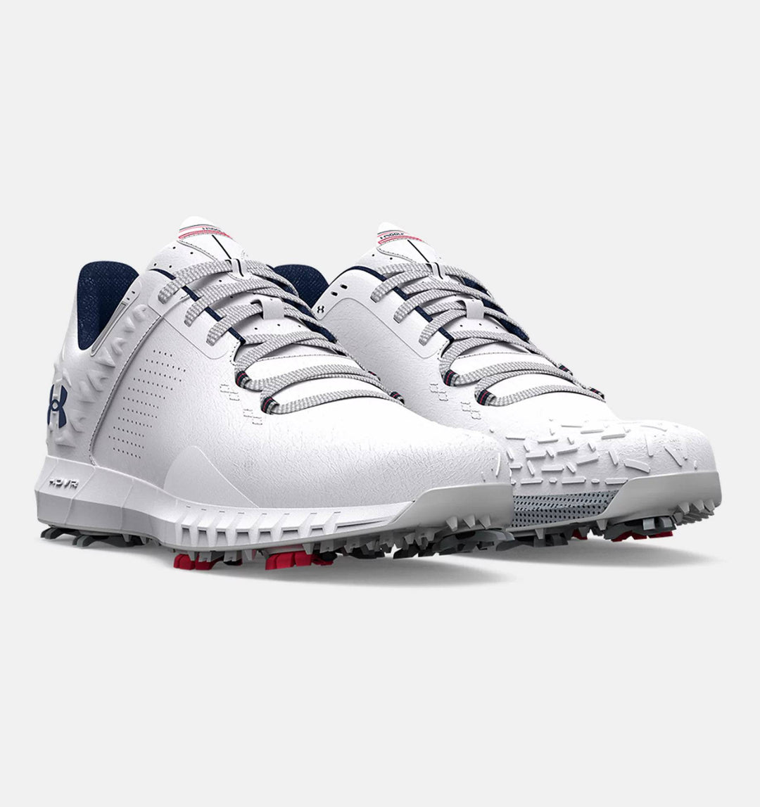 Under Armour Mens HOVR Drive 2 Wide (E) Golf Shoes - WHITE/METALLIC SILVER