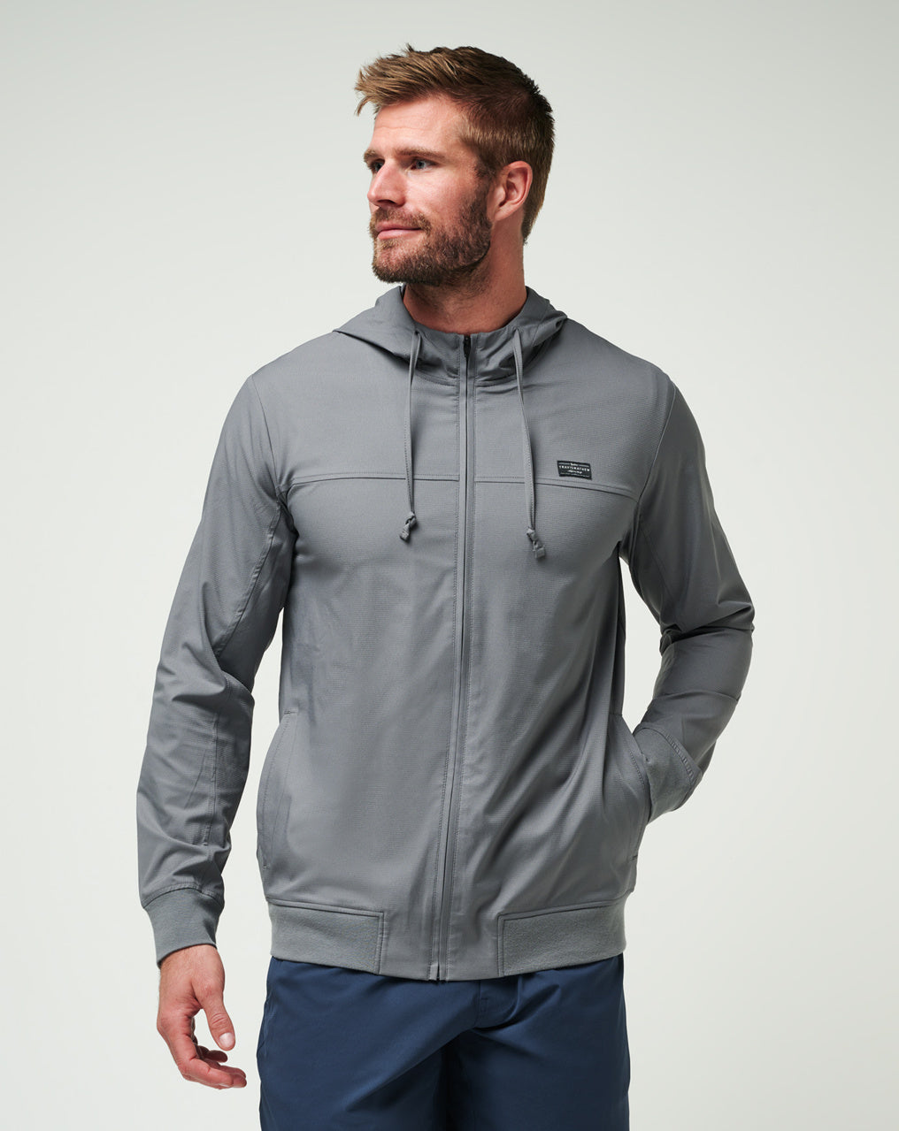 TRAVIS MATHEW MEN'S WANDERLUST FULL ZIP JACKET - QUIET SHADE