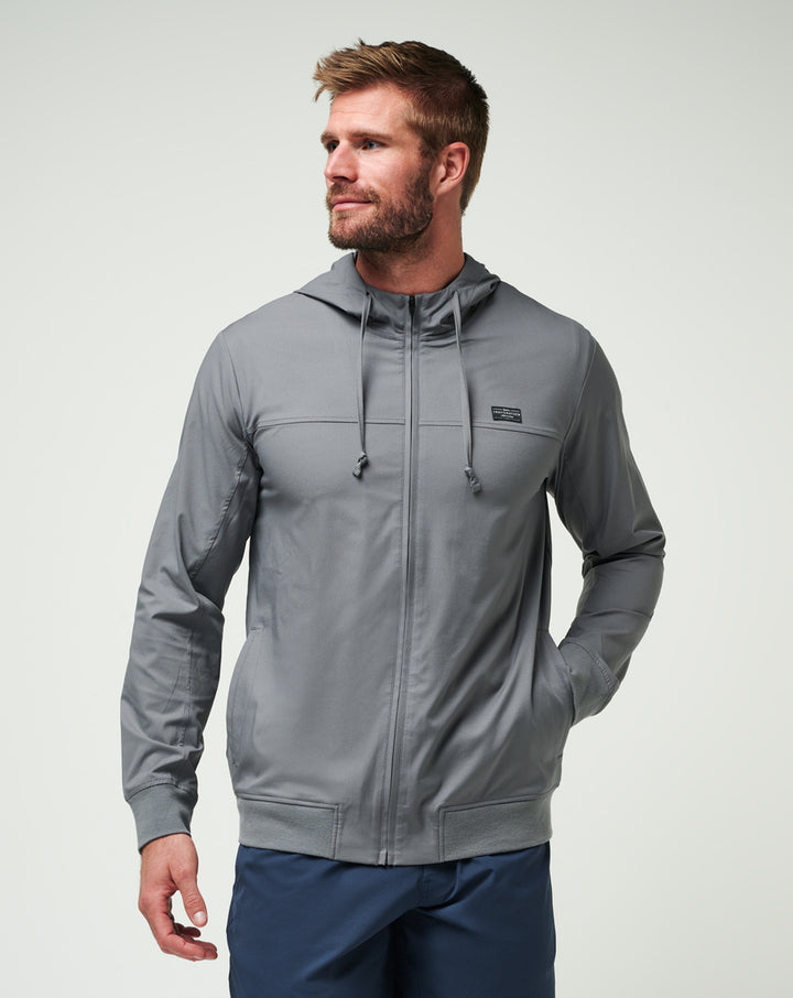 TRAVIS MATHEW MEN'S WANDERLUST FULL ZIP JACKET - QUIET SHADE