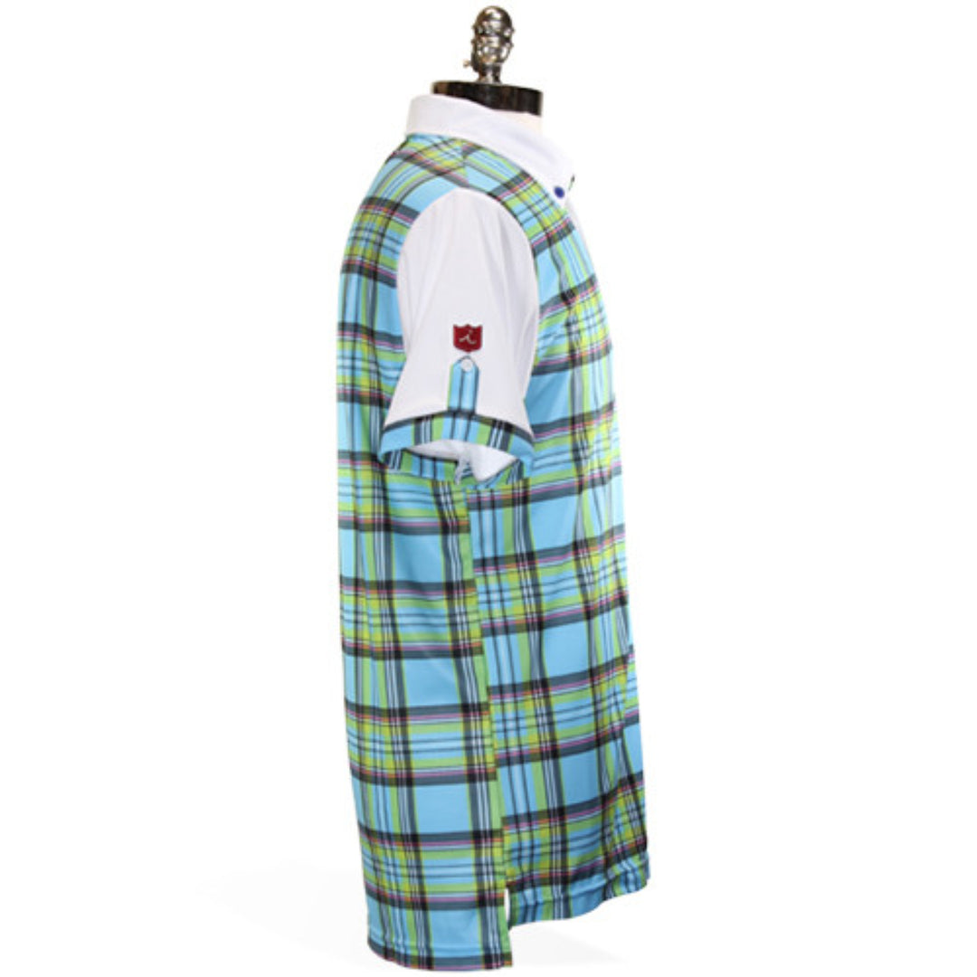 Iliac Mens The National III - Blue May Plaid/Pure White - Golf Anything Canada