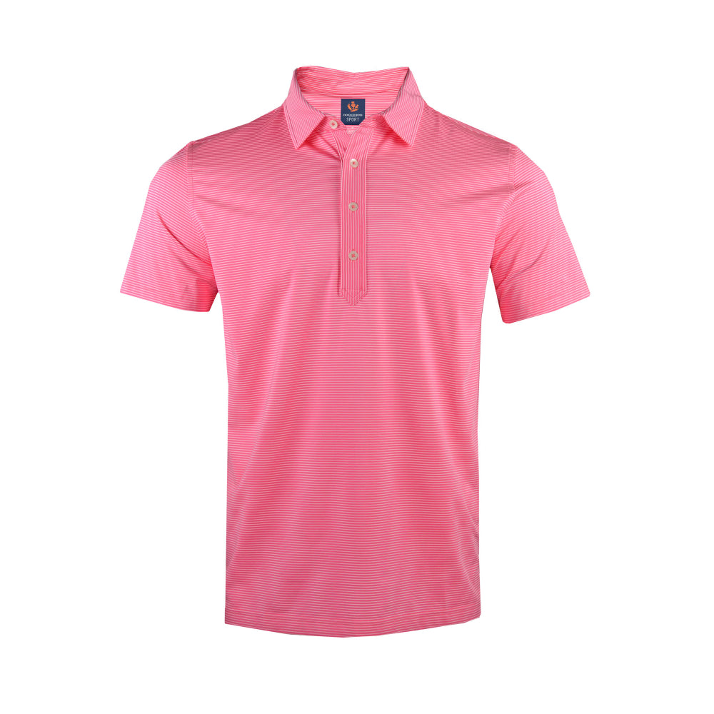 Donald Ross Mens Sport Fit Lennox Polo - PEONY/CREAM - Golf Anything Canada